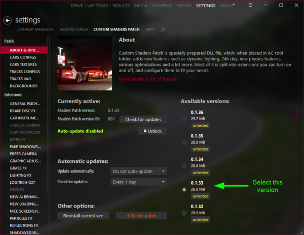How to install the custom shaders patch on Assetto Corsa